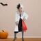 Womens Cruella De Vil Costume Soft Velvet Dress With Deluxe Spotted Coat